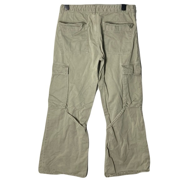 Zara Green Wide Leg Cargo 12 Utility High Rise Straps Flap Pockets Bloggers Fave - Picture 3 of 11